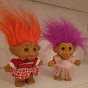 Vintage 90s troll doll set